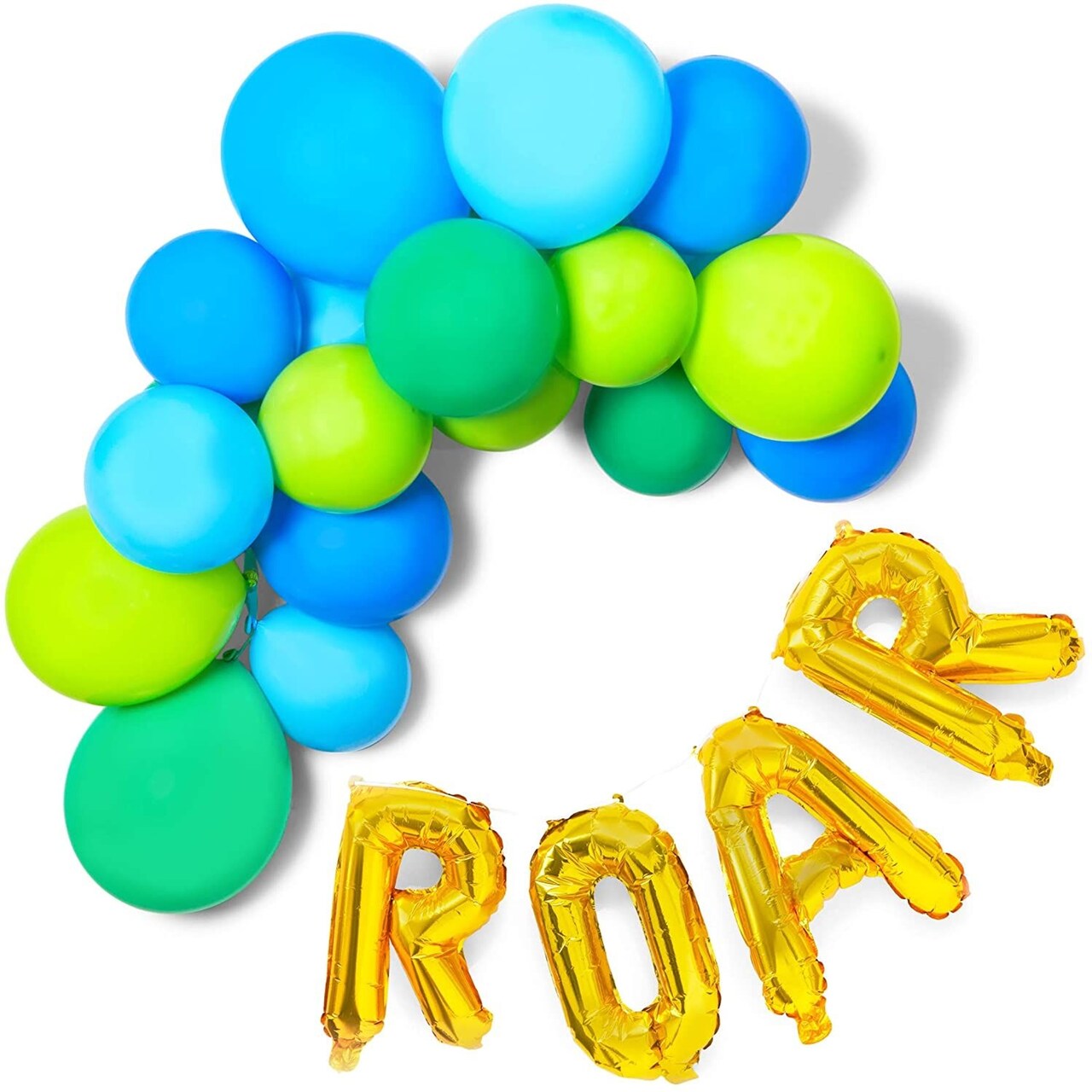 Dinosaur Birthday Party Garland & Arch Kit Balloons, ROAR Foil Letters, Dino Decorations (24 Pack)